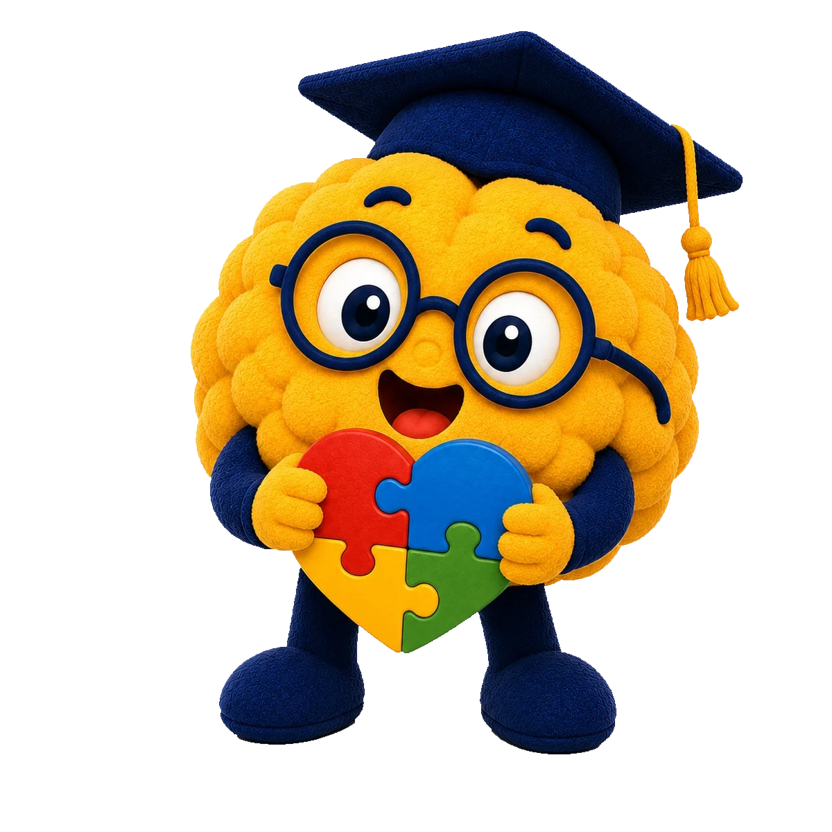 Mascote infantil acolhedor da Clínica Escola NeuroAprender